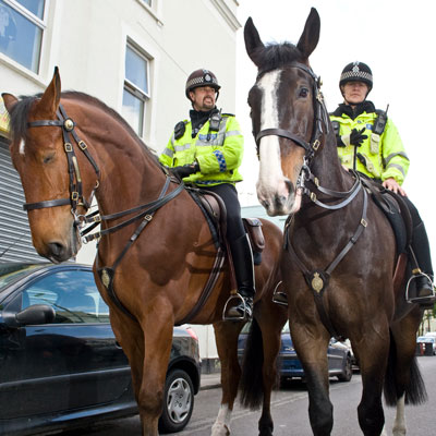 Officers on horseback